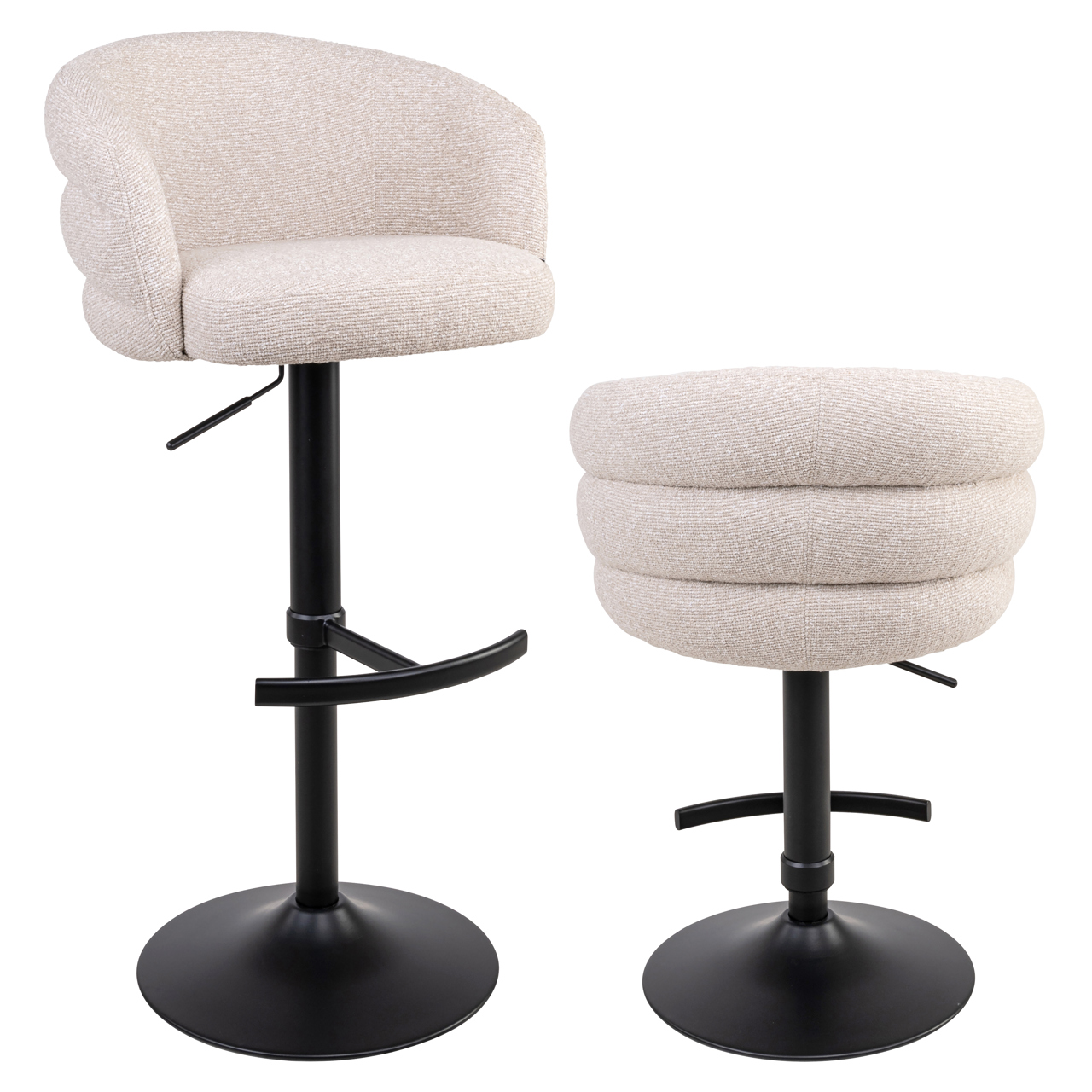 Richmond Interiors Barstoel Nikki biscotti swivel fire retardant