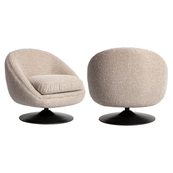 Richmond Interiors Lounge stoel Nodo natural chunky swivel