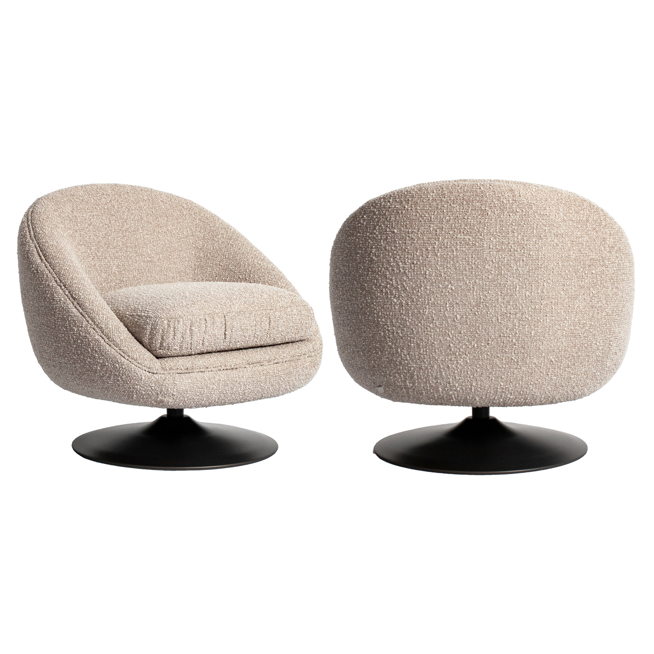 Richmond Interiors Lounge stoel Nodo natural chunky swivel