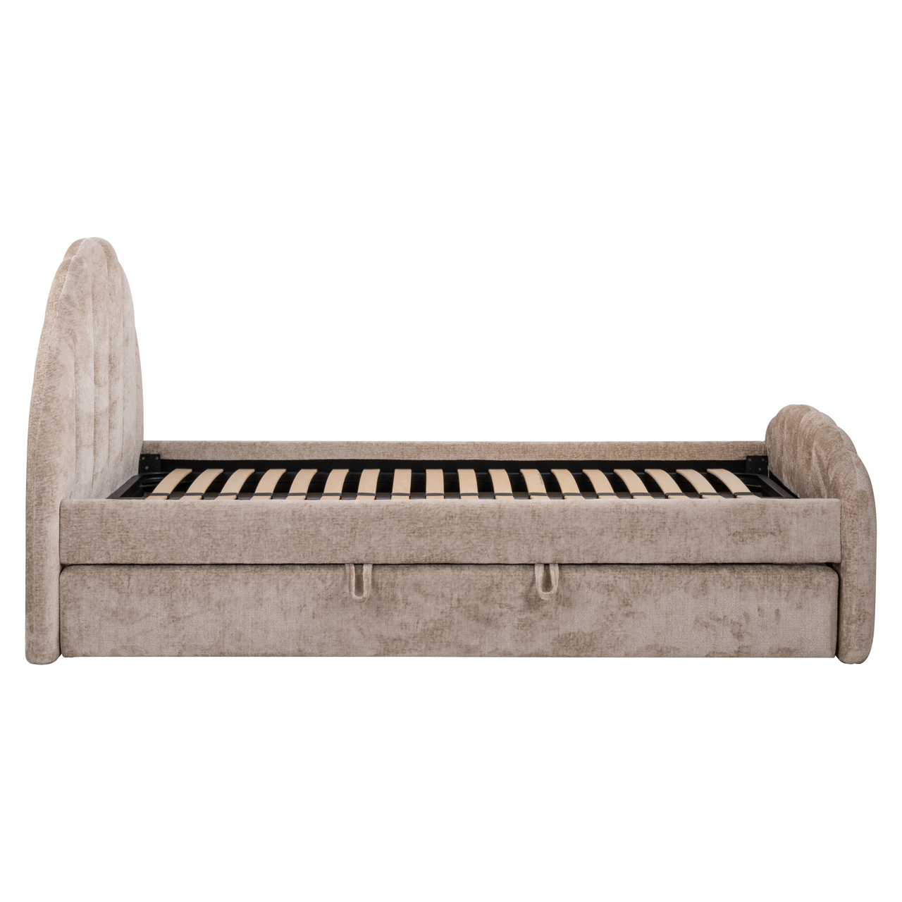 Richmond Interiors Bed Pixie clay chenille 120x200 with pull-out bed