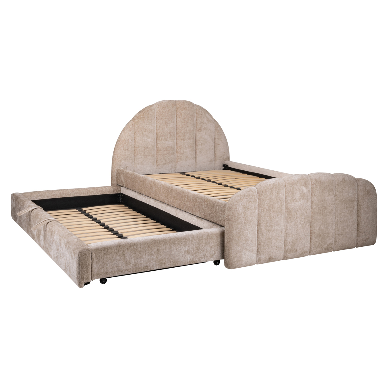 Richmond Interiors Bed Pixie clay chenille 120x200 with pull-out bed
