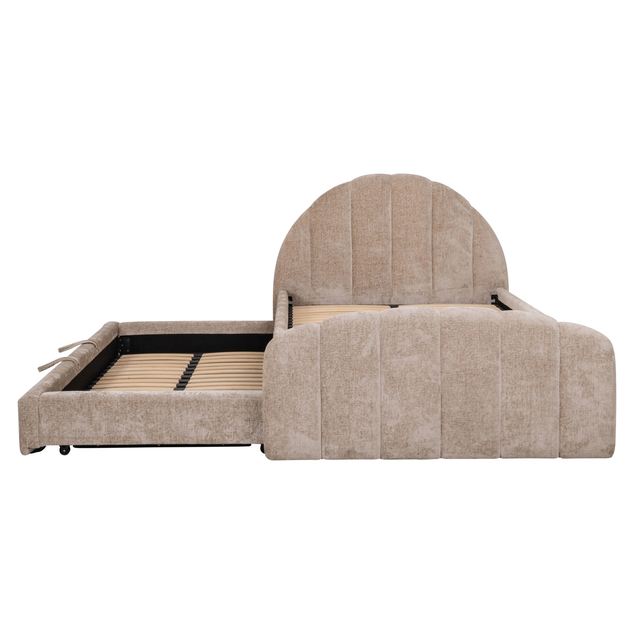Richmond Interiors Bed Pixie clay chenille 120x200 with pull-out bed
