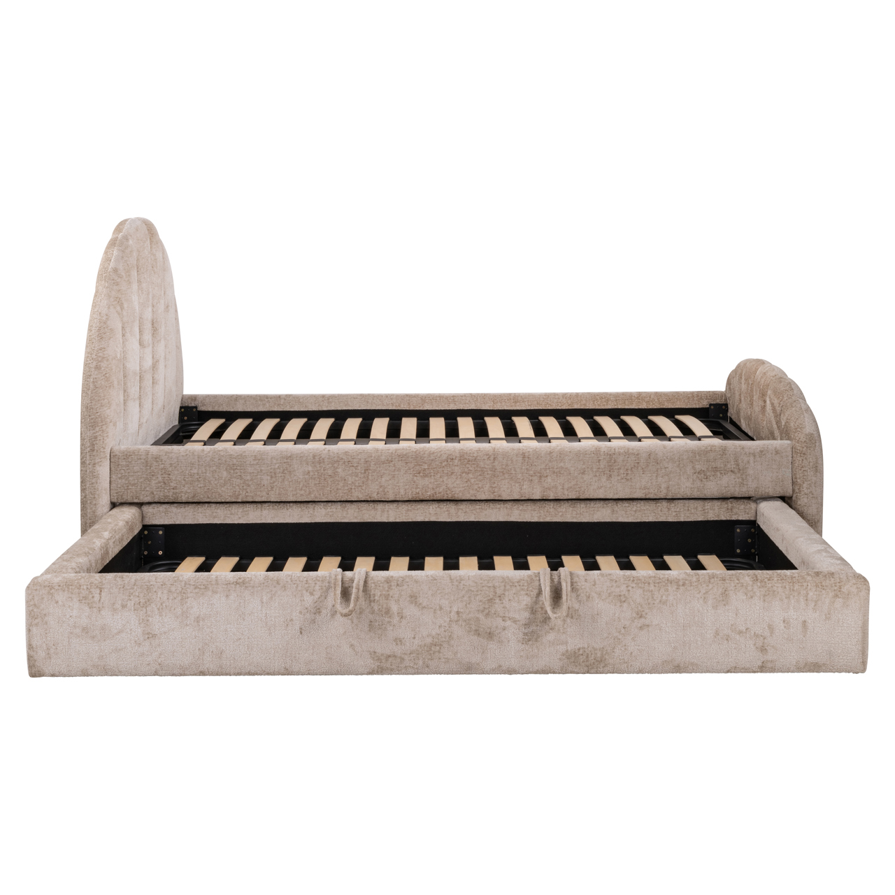 Richmond Interiors Bed Pixie clay chenille 120x200 with pull-out bed