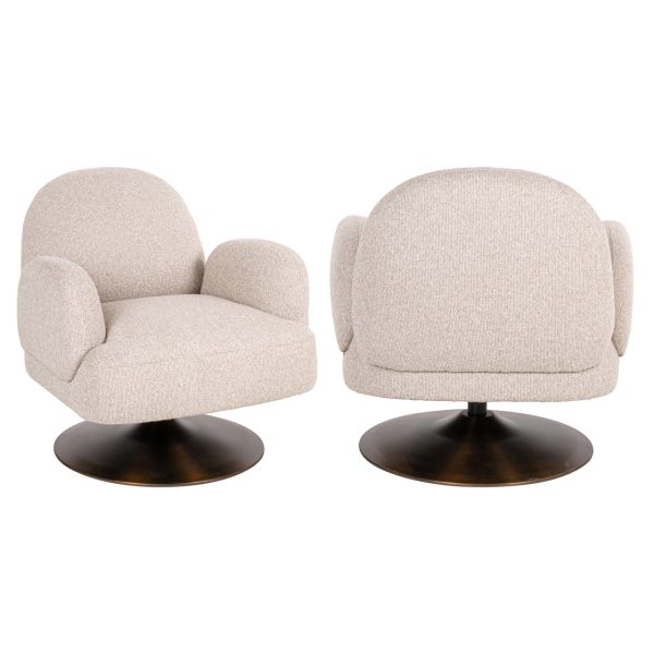 Richmond Interiors Lounge stoel Kagney biscotti swivel