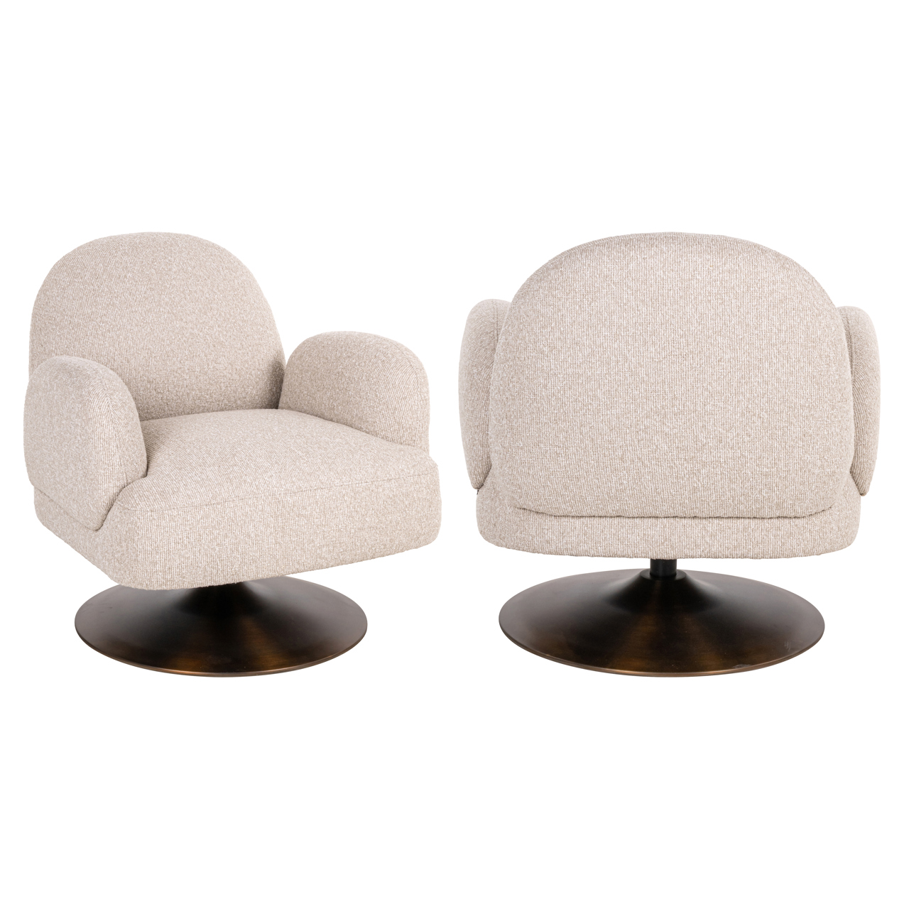 Richmond Interiors Lounge stoel Kagney biscotti swivel