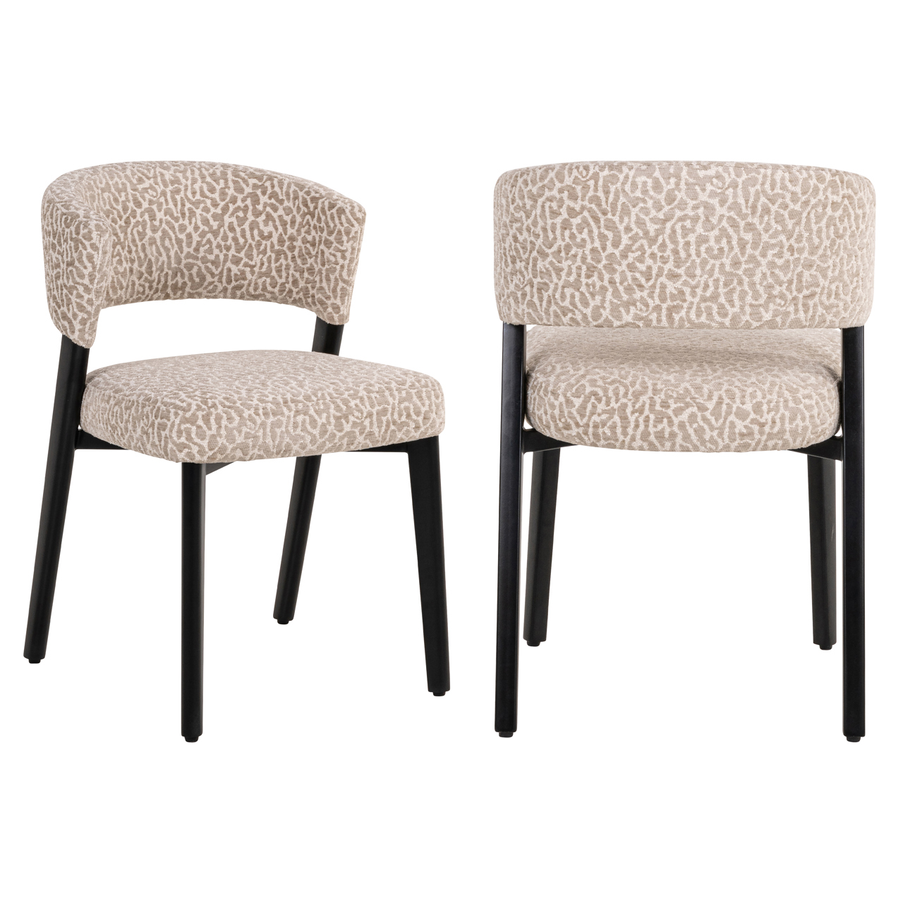 Richmond Interiors Eetkamerstoel Zeno beige leopard