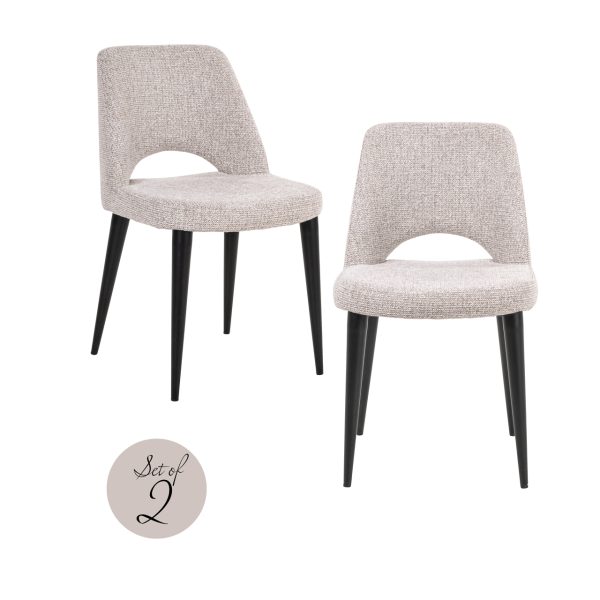 Richmond Interiors Eetkamerstoel Tabitha natural fancy fire retardant (Set of 2)