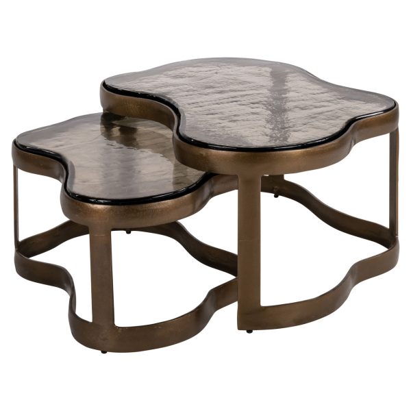 Richmond Interiors Salontafel Fairfield brass antique (Set of 2)