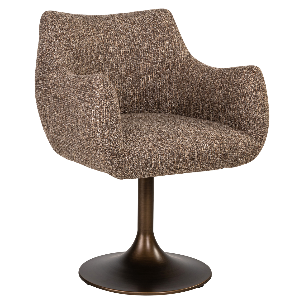 Richmond Interiors Eetkamerstoel Aldo brown tweed swivel