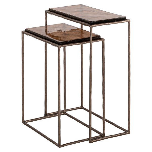 Richmond Interiors Bijzettafel Villano bronze  (Set of 2)