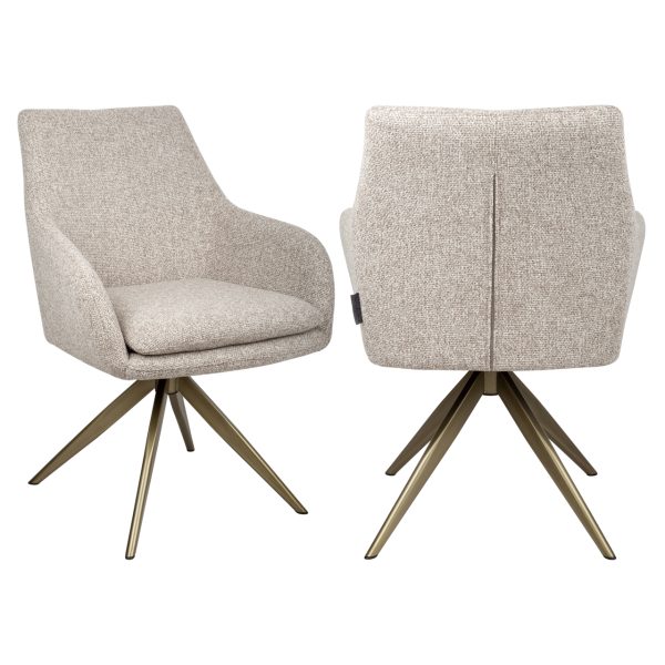 Richmond Interiors Eetkamerstoel Lisonne cayenne brown swivel fire retardant