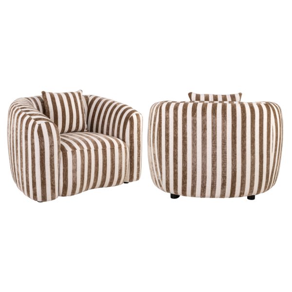Richmond Interiors Lounge stoel Luxandra stripes sand