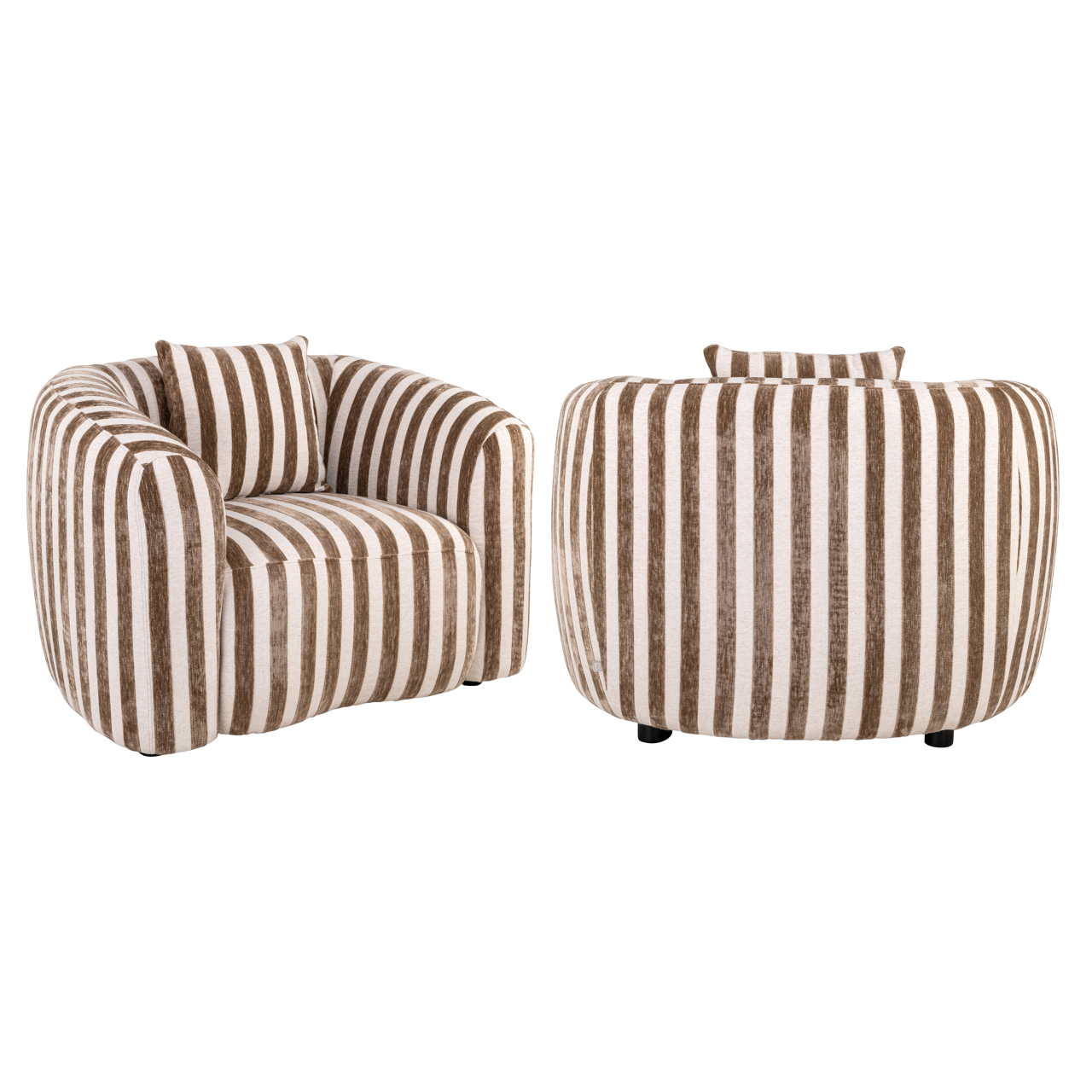 Richmond Interiors Lounge stoel Luxandra stripes sand