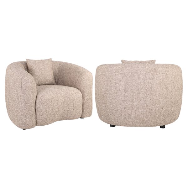 Richmond Interiors Lounge stoel Luxandra sand tweed fire retardant