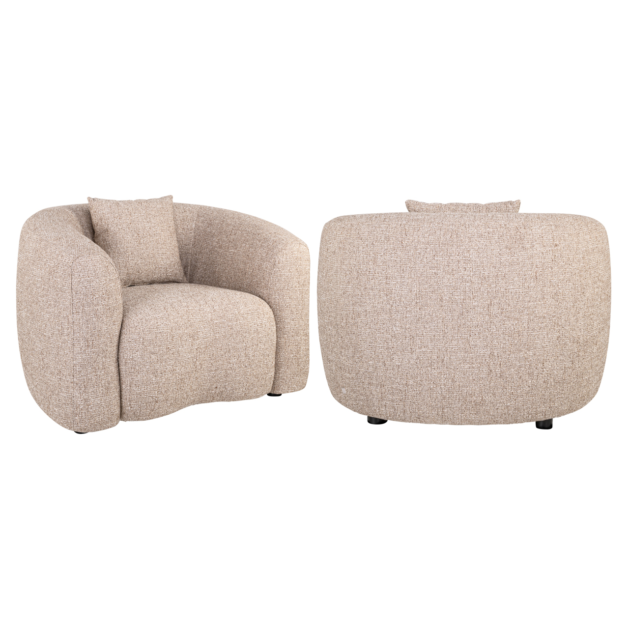 Richmond Interiors Lounge stoel Luxandra sand tweed fire retardant