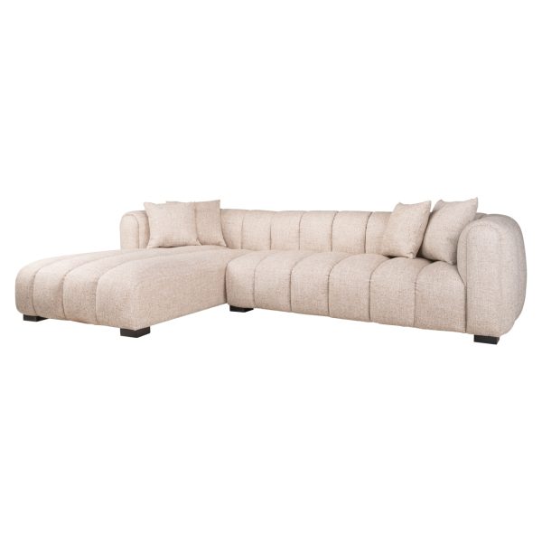 Richmond Interiors Bank Novaro cream tweed lounge left fire retardant