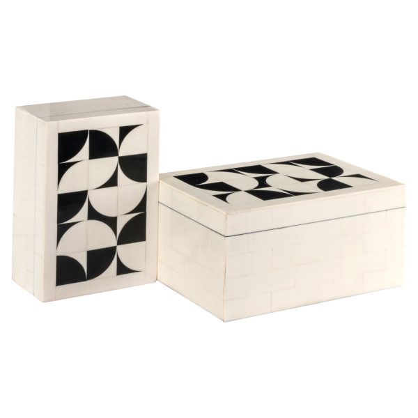 Richmond Interiors Opbergdoos Flake white (Set of 2)