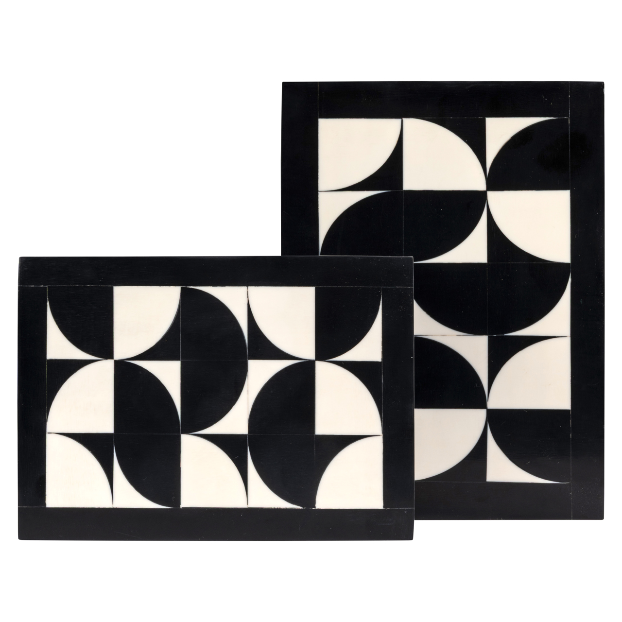 Richmond Interiors Opbergdoos Rae black/white (Set of 2)