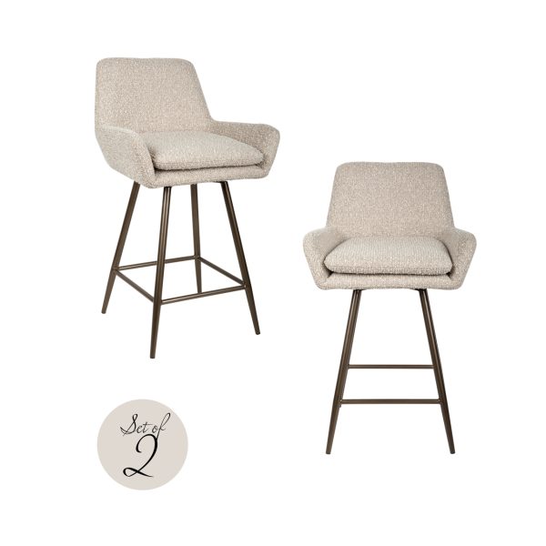 Richmond Interiors Counterstoel Linsey natural chunky swivel (Set of 2)