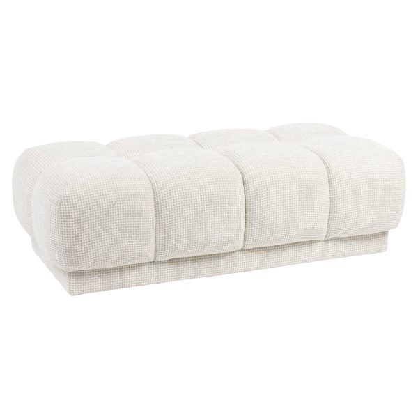 Richmond Interiors Poef & Voetenbank Noah beige blockweave