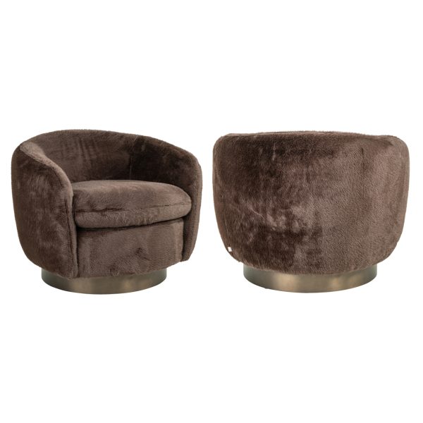 Richmond Interiors Lounge stoel Colmar chocolat fluffy swivel