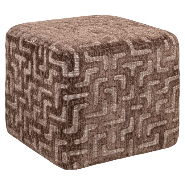 Richmond Interiors Poef & Voetenbank Ciela brown labyrinth