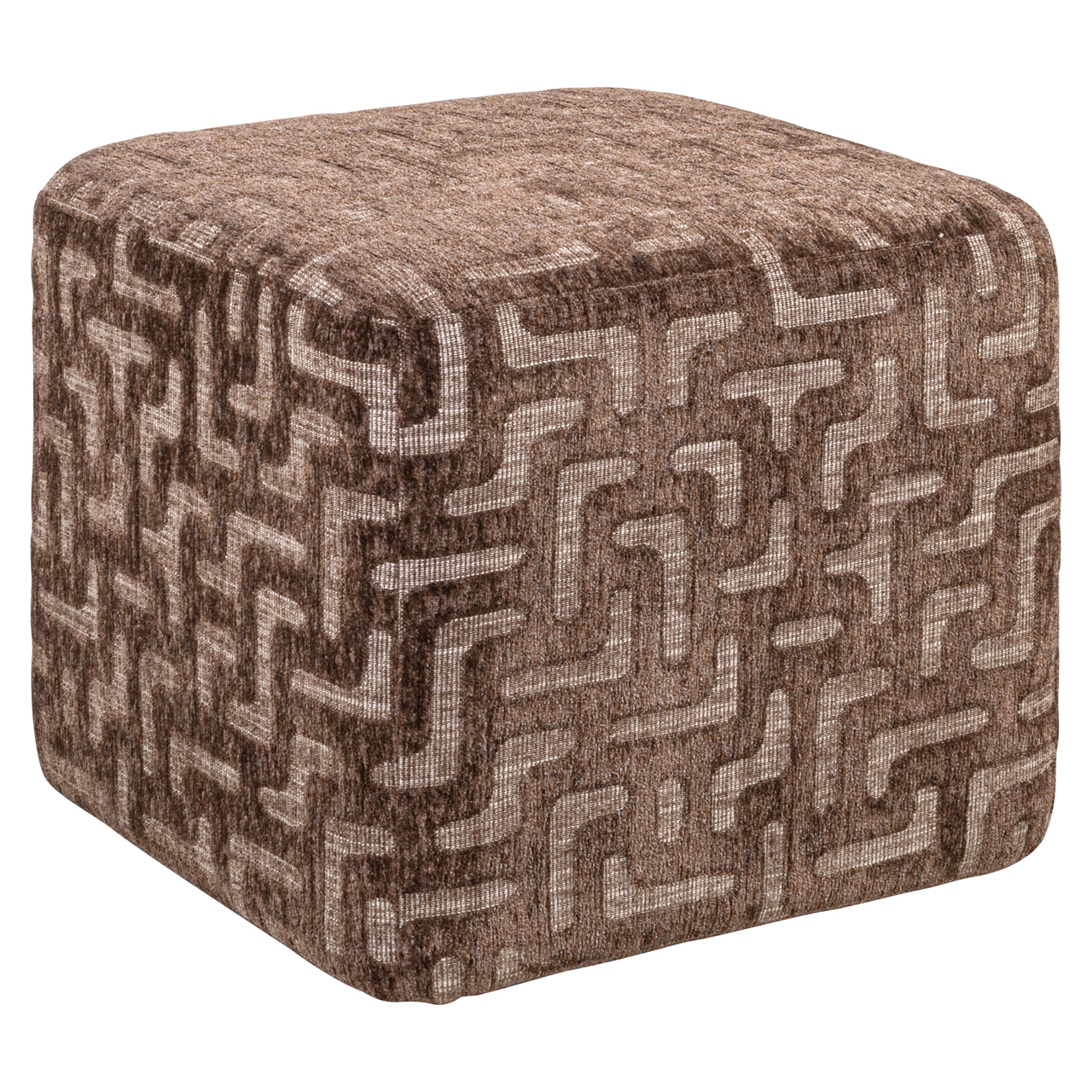 Richmond Interiors Poef & Voetenbank Ciela brown labyrinth