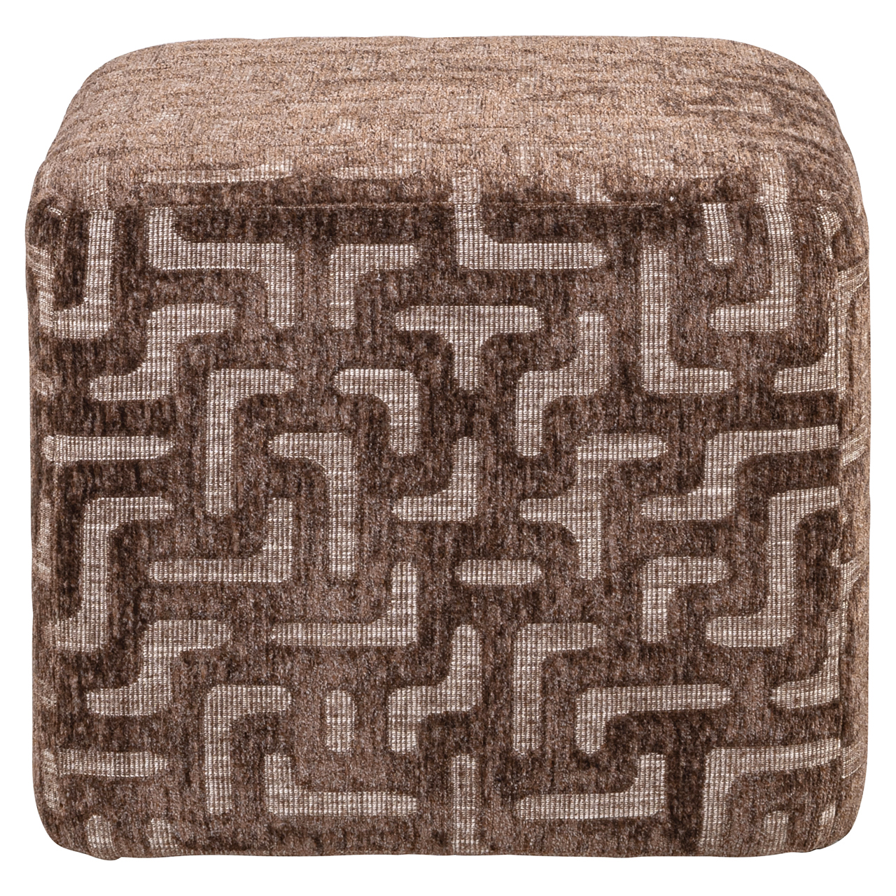 Richmond Interiors Poef & Voetenbank Ciela brown labyrinth