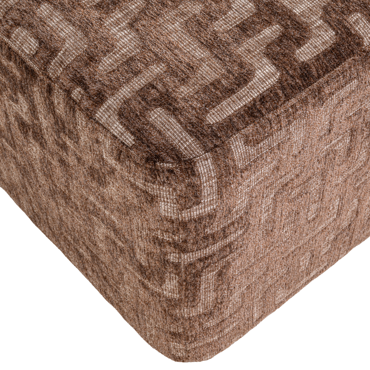 Richmond Interiors Poef & Voetenbank Ciela brown labyrinth