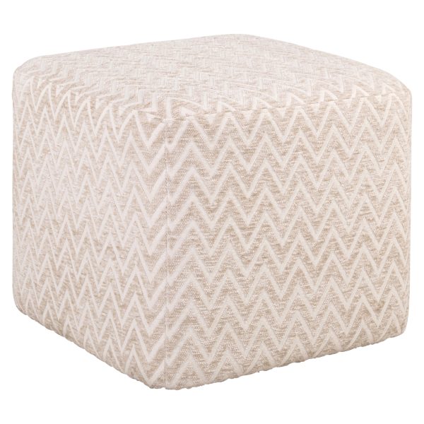 Richmond Interiors Poef & Voetenbank Ciela beige chevron