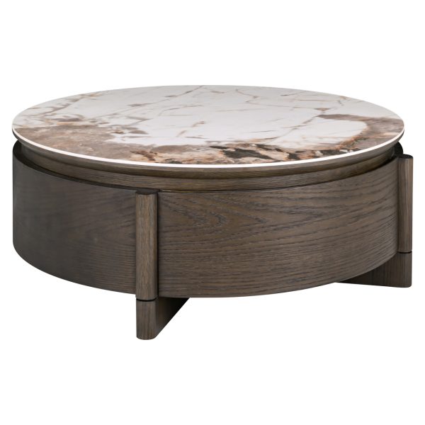 Richmond Interiors Salontafel Langford brown 90Ø 1-drawer
