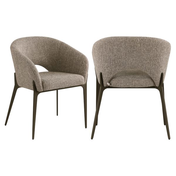 Richmond Interiors Eetkamerstoel Kenzi brown tweed
