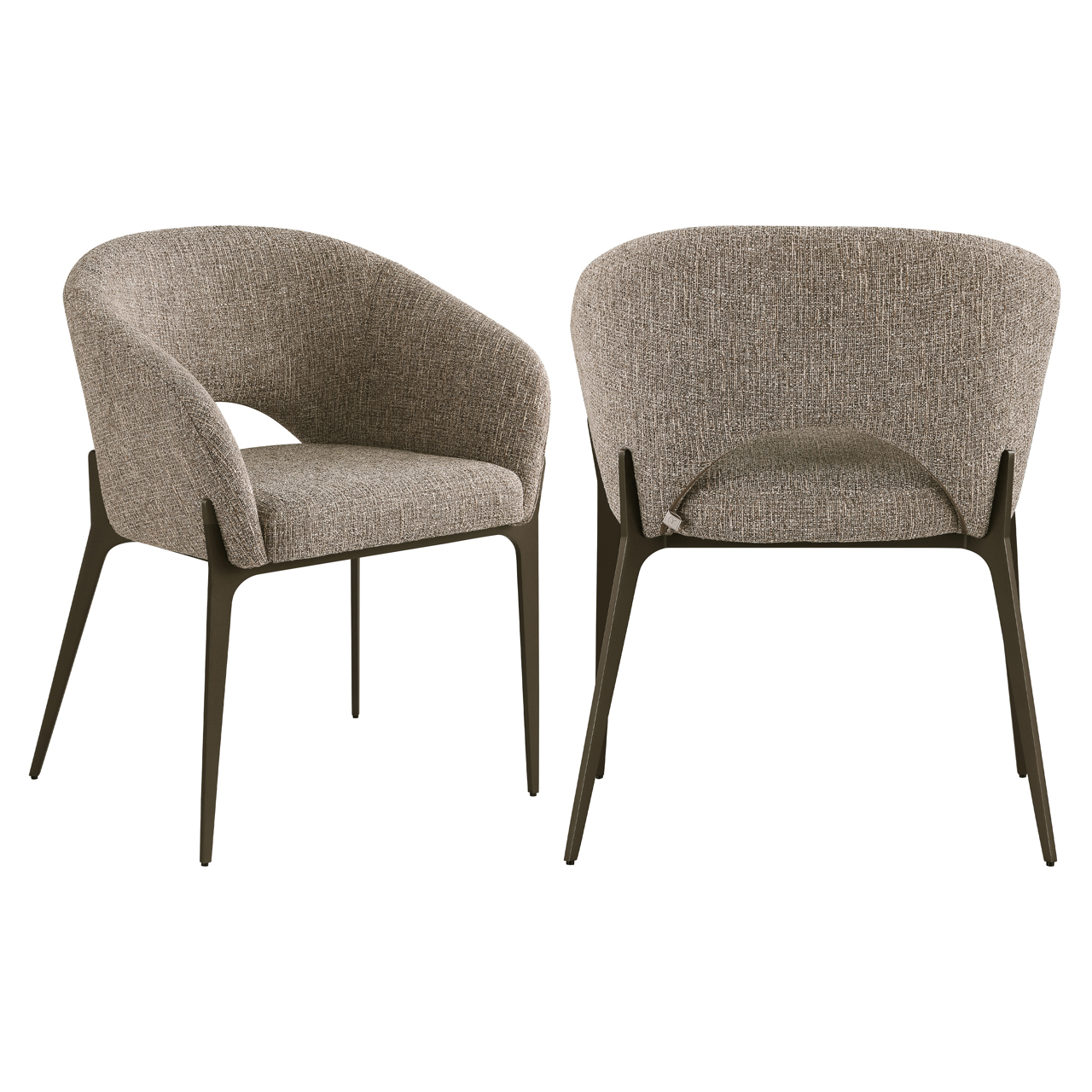 Richmond Interiors Eetkamerstoel Kenzi brown tweed