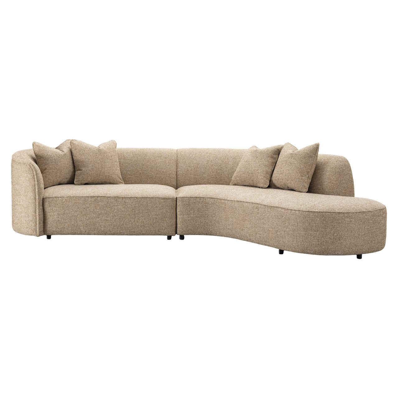 Richmond Interiors Bank Romero sand tweed ottoman right fire retardant