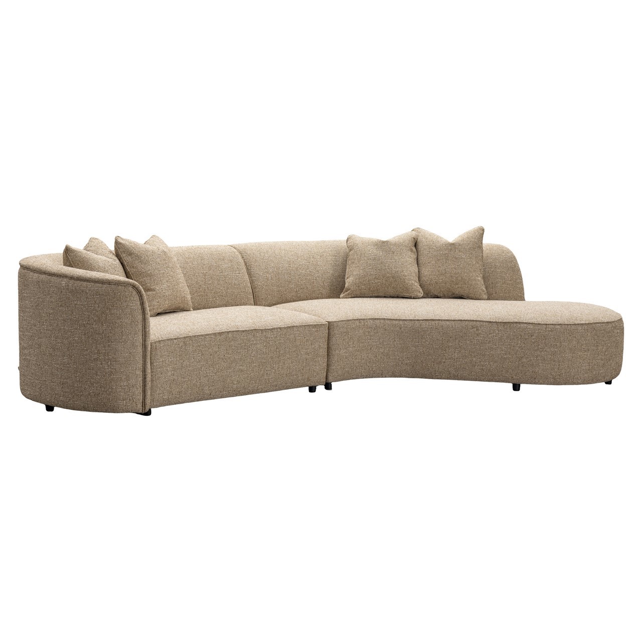 Richmond Interiors Bank Romero sand tweed ottoman right fire retardant