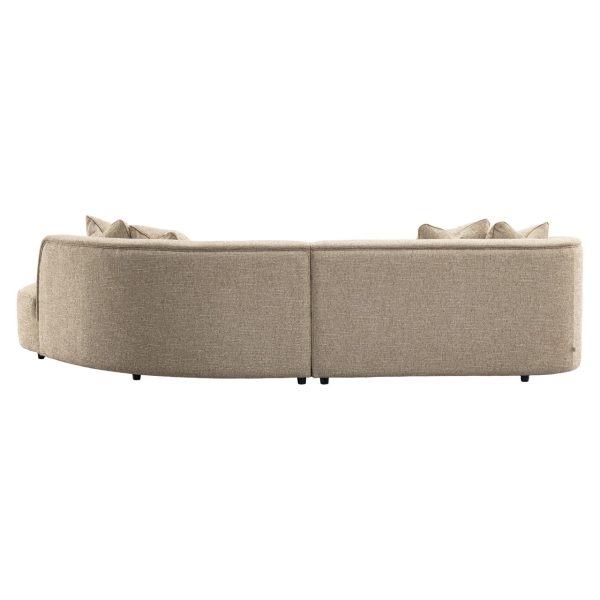 Richmond Interiors Bank Romero sand tweed ottoman right fire retardant