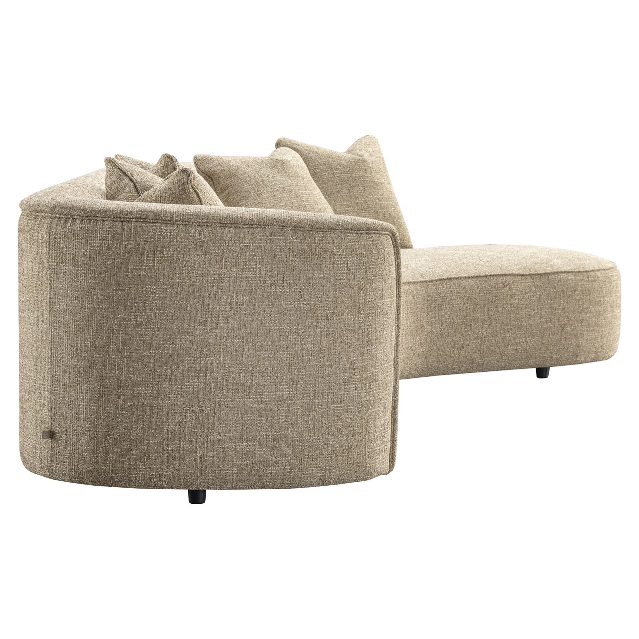 Richmond Interiors Bank Romero sand tweed ottoman right fire retardant