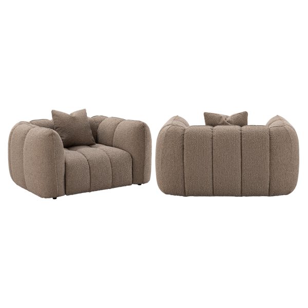 Richmond Interiors Lounge stoel Hogan mocca chunky fire retardant
