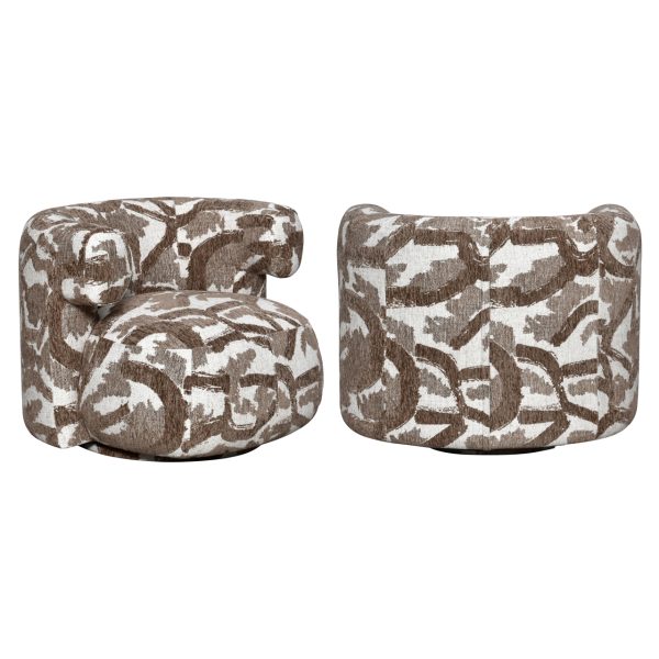 Richmond Interiors Lounge stoel Talley brown nature swivel