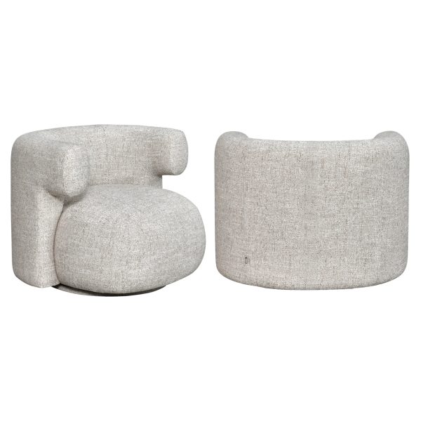 Richmond Interiors Lounge stoel Talley cream tweed swivel