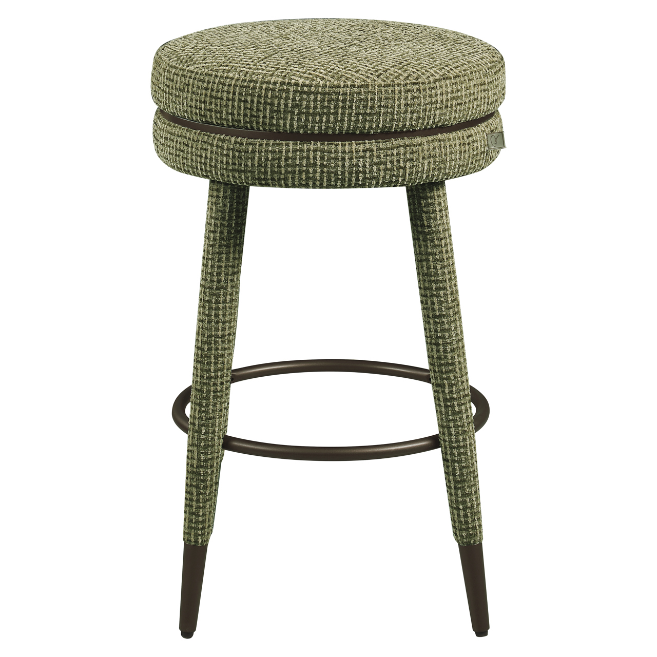 Richmond Interiors Counterstoel Tenashar green blockweave swivel