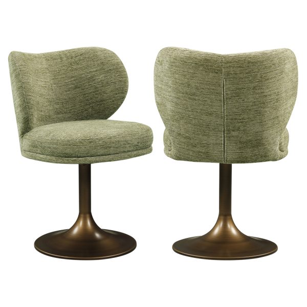 Richmond Interiors Eetkamerstoel Amely pistache softweave swivel