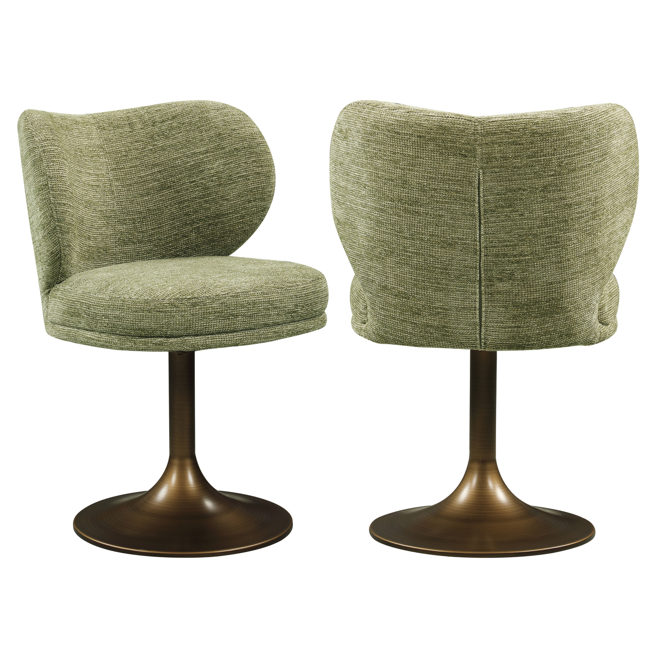 Richmond Interiors Eetkamerstoel Amely pistache softweave swivel