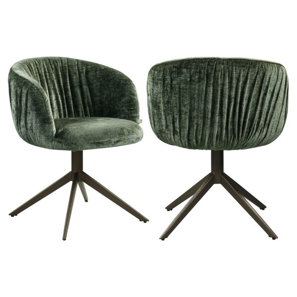Richmond Interiors Eetkamerstoel Cassi sage chenille swivel