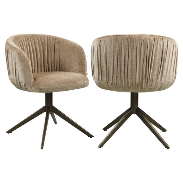 Richmond Interiors Eetkamerstoel Cassi sand soft swivel