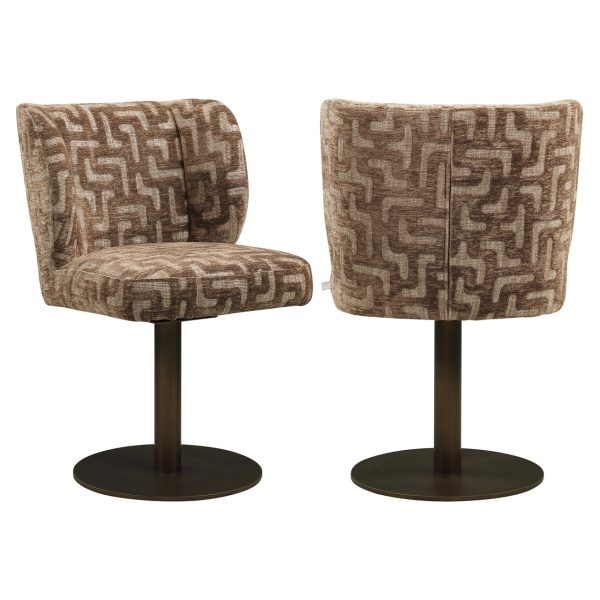 Richmond Interiors Eetkamerstoel Fiona brown labyrinth swivel