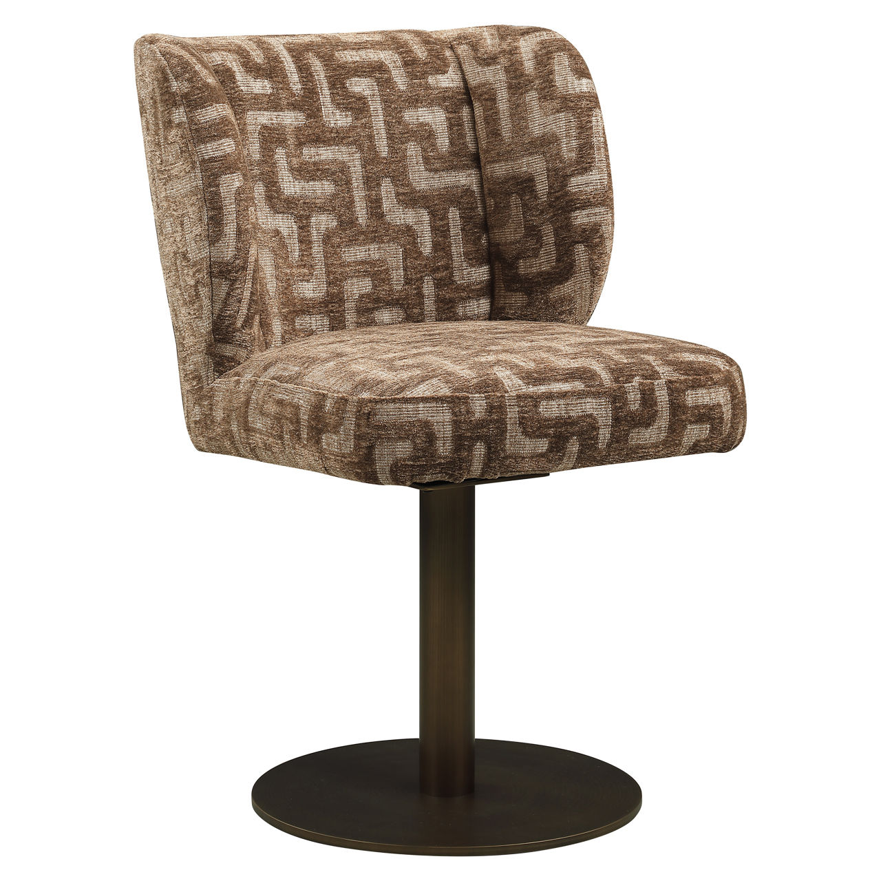 Richmond Interiors Eetkamerstoel Fiona brown labyrinth swivel