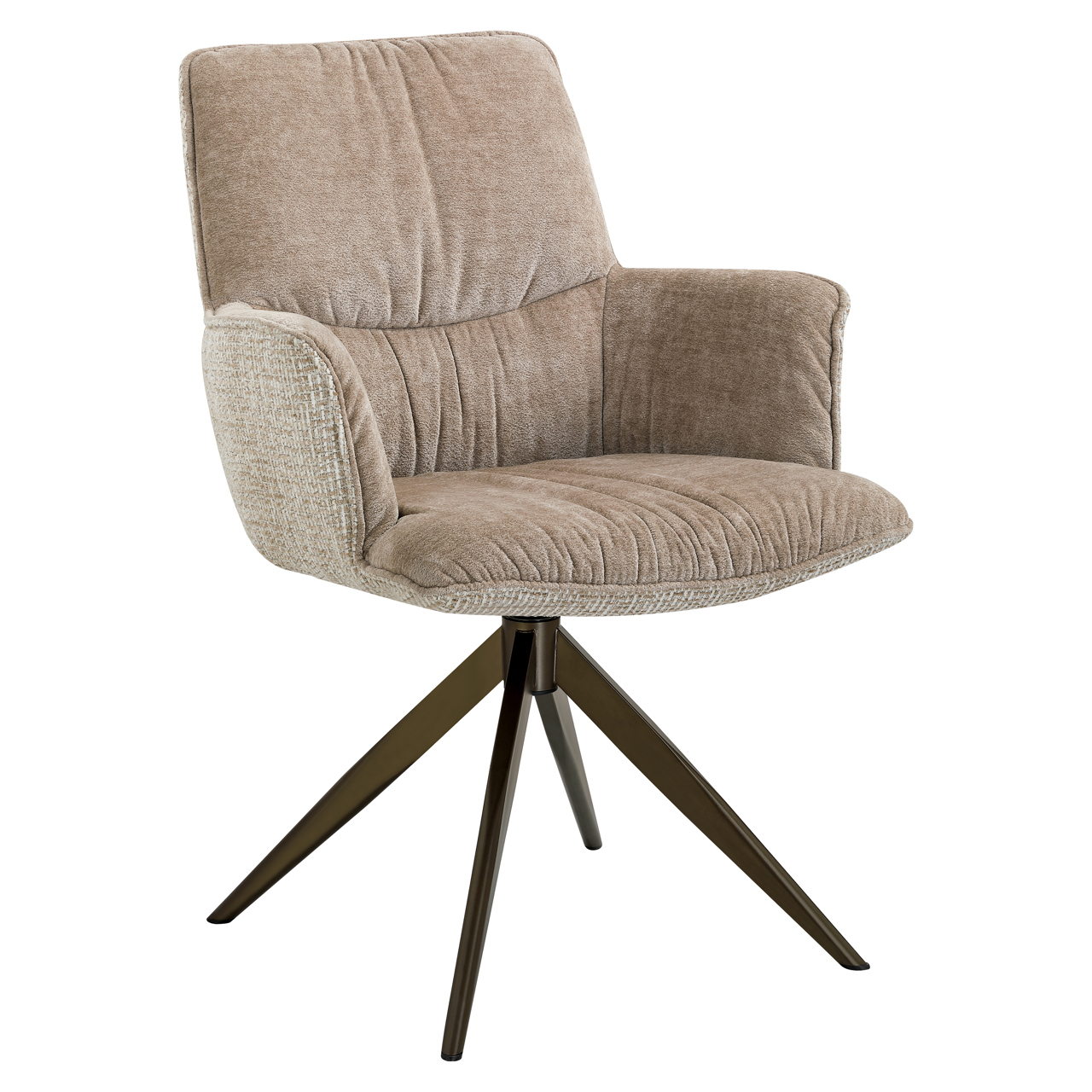 Richmond Interiors Eetkamerstoel Chase cream blockweave swivel