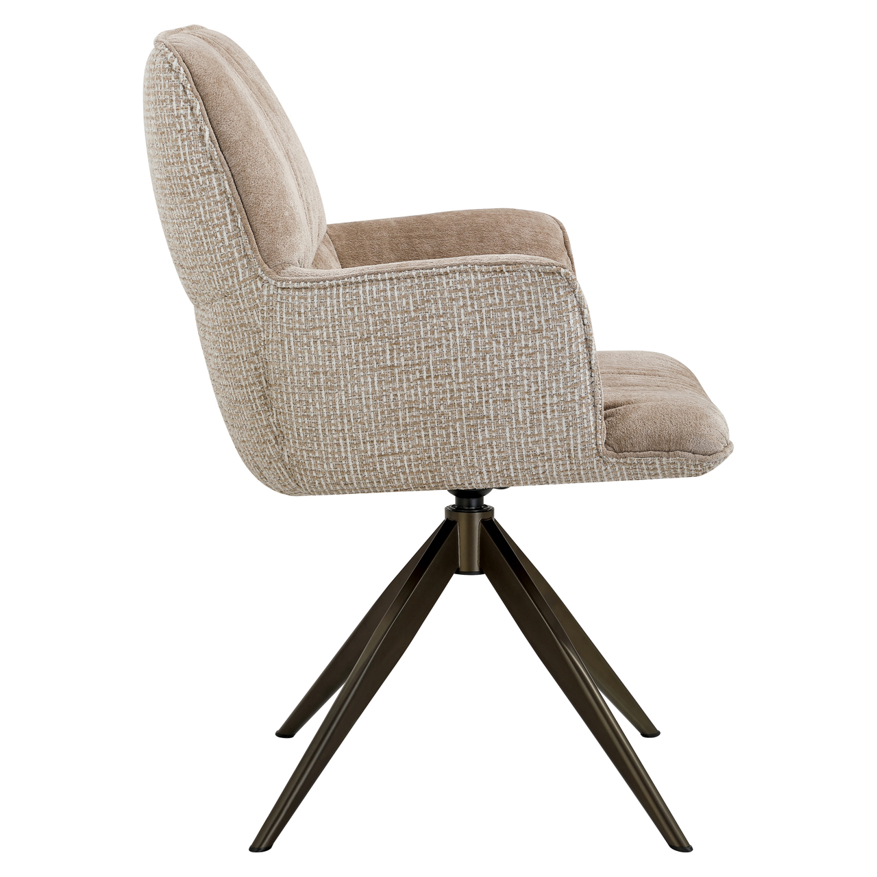 Richmond Interiors Eetkamerstoel Chase cream blockweave swivel