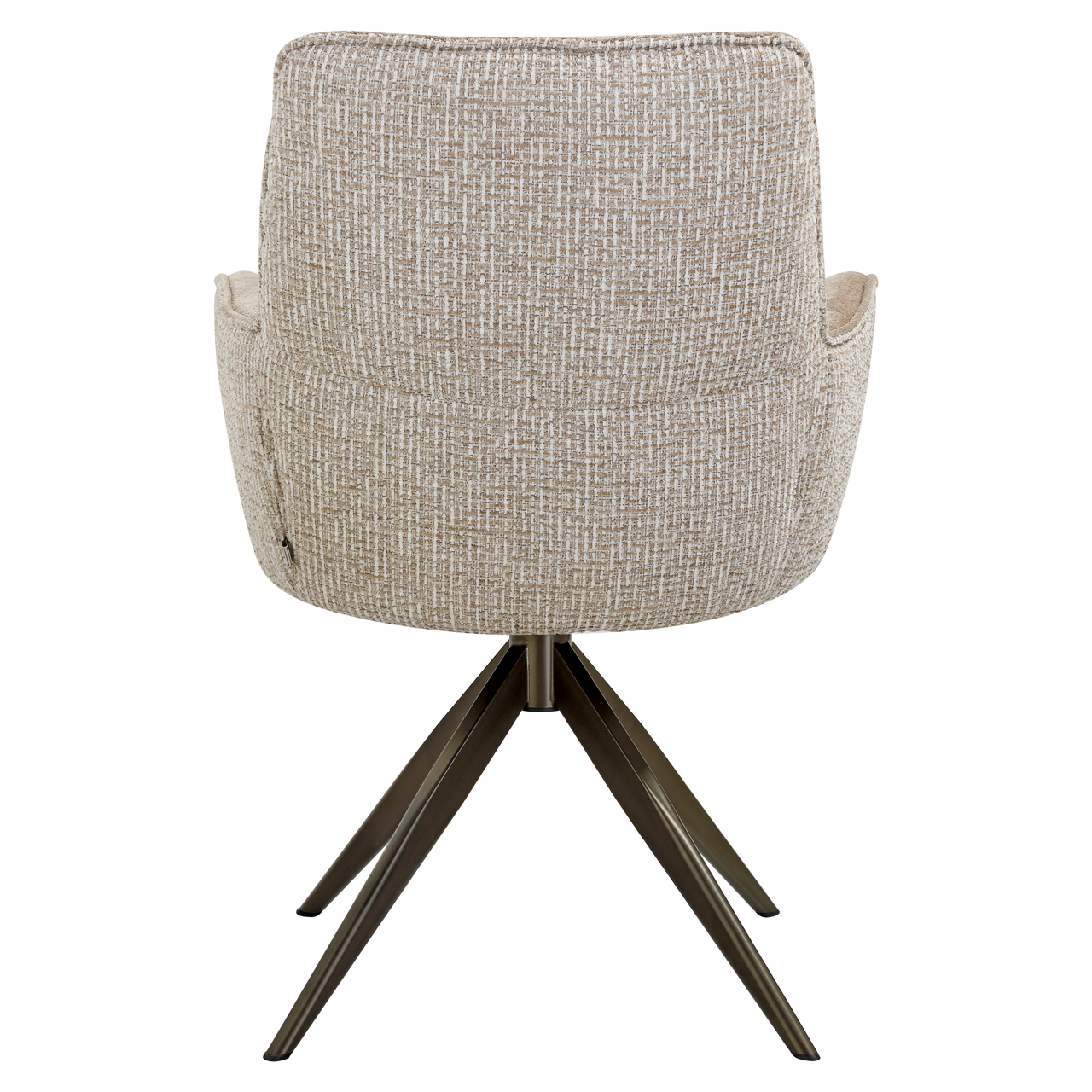 Richmond Interiors Eetkamerstoel Chase cream blockweave swivel